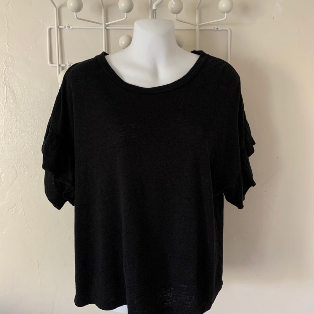 Margaret O’Leary black linen blouse